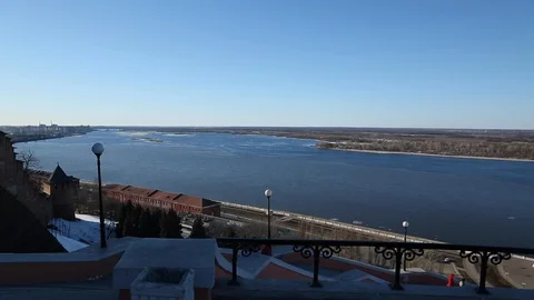 Volga river Stock Footage