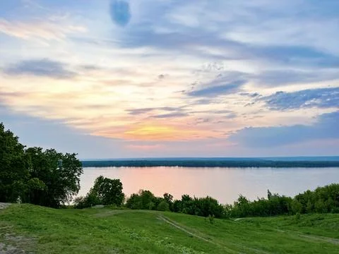 Volga River Sunset Foto stock