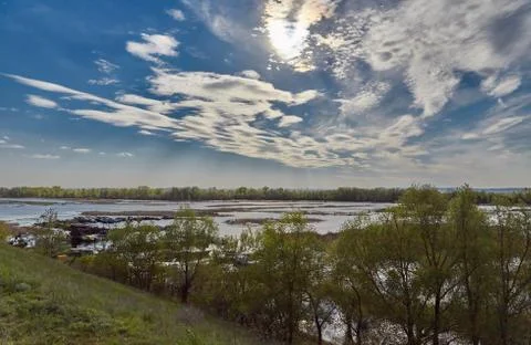 Volga in the spring Stock Photos