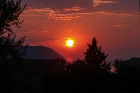 The Volga sunset Stock Photos