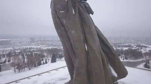 Volgograd copter monument Stock Footage 89998299