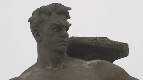 Volgograd monument war fire Stock Footage 89964803