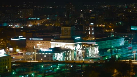 Volgograd Train station timelapse Video stock 56429324