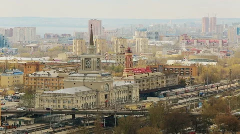 Volgograd Train station timelapse Video stock 56433567