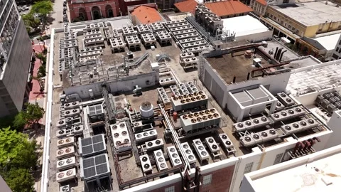 Volico Data Centers Downtown Miami Florida rooftop cooling hvac systems Vídeos de archivo 339637596