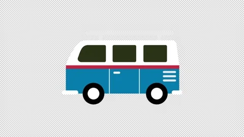 Volkswagen Van Flat Icon Stock Footage 205060526