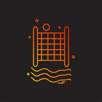 Volley ball icon design vector Stock Illustration
