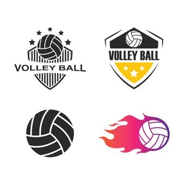 Volley ball logo vector Stock Illustration