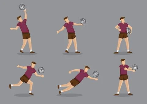 Volley Ball Player Vector Character Illustration 스톡 일러스트