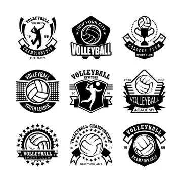 Volley Ball Vector Icons Illustrazione stock