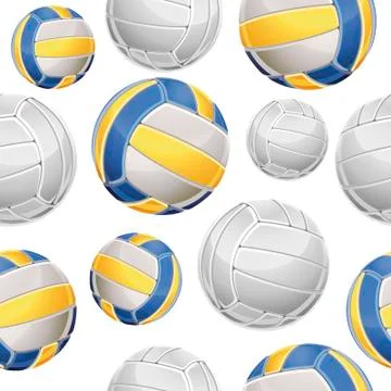 Volley Balls Seamless pattern. Vector illustration Stock Illustration
