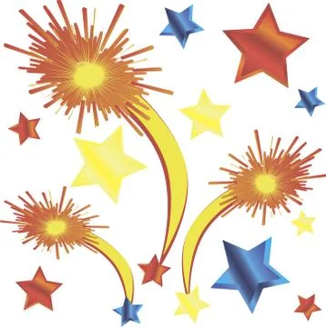 Volley of fireworks Stock Illustration