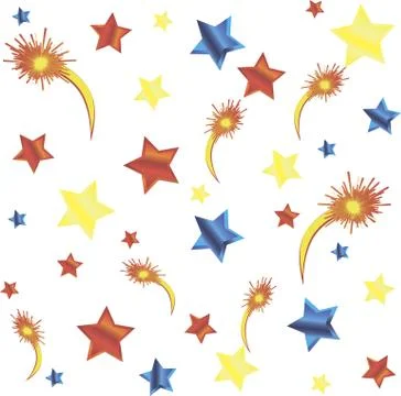 Volley of fireworks Stock Illustration