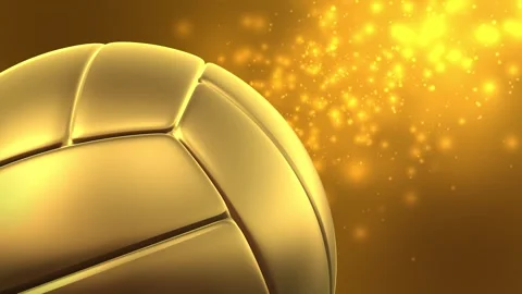 Volleyball Award Background Loop 4K. Golden Ball. Stock Footage 338189436