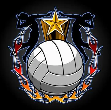 Volleyball background player vector template Stock Illustration