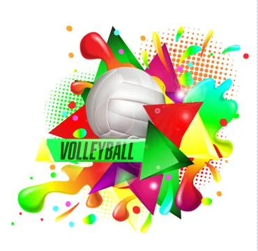 Volleyball ball background text Stock Illustration