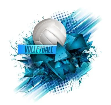 Volleyball ball background text Stock Illustration