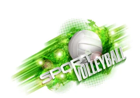 Volleyball ball background text Stock Illustration