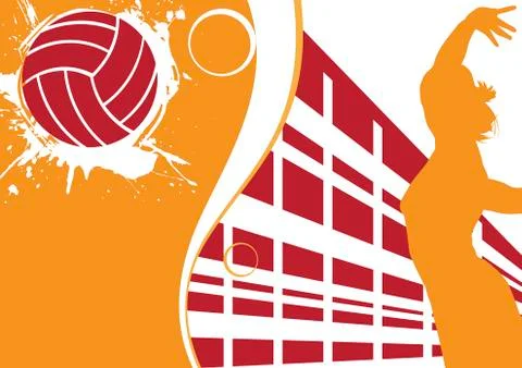 Volleyball banner Stock Illustration