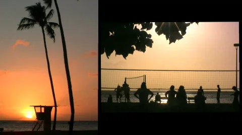 Volleyball on the beach Stock Footage 153012