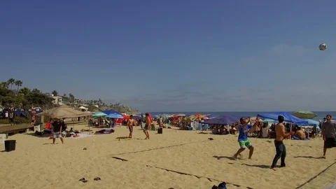 Volleyball on the Beach Stock Footage 91721105