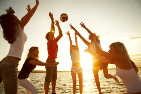 Volleyball on the beach Stock Photos