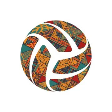 Volleyball boho symbol Stock Illustration