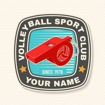 Volleyball club logo, patch. Vector illustration. For college league sport club イラスト素材