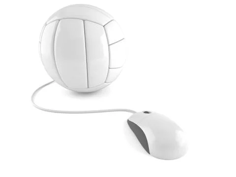 Volleyball with computer mouse Stock Illustration