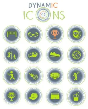 Volleyball dynamic icons Stock Illustration