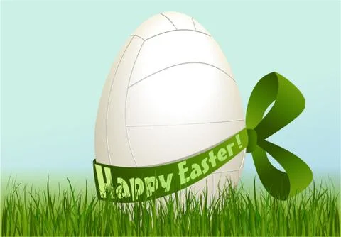 Volleyball Easter egg Stock Illustration