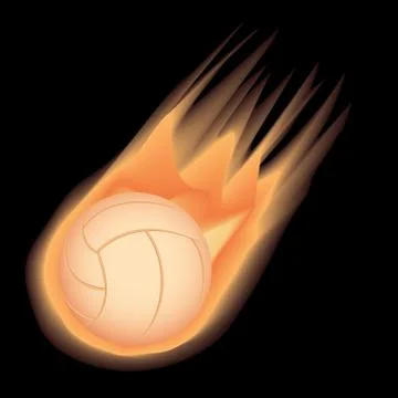 Volleyball-fire Stock Illustration