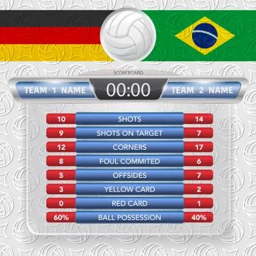 Volleyball game statistics Stock Illustration