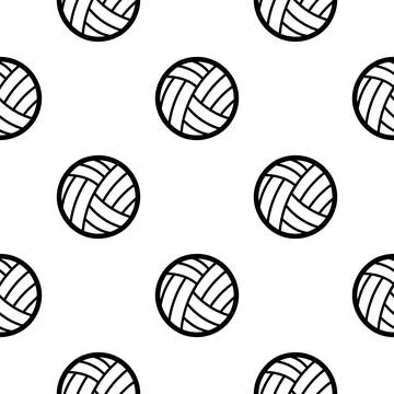 Volleyball hand drawn seamless pattern Stock Illustration