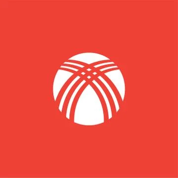 Volleyball Icon On Red Background. Red Flat Style Vector Illustration Stock Illustration
