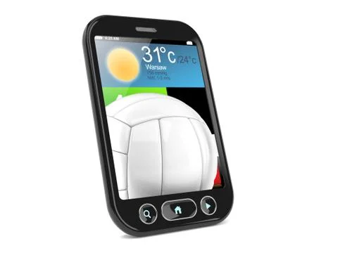 Volleyball inside smartphone Stock Illustration