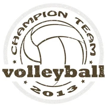 Volleyball label Stock Illustration