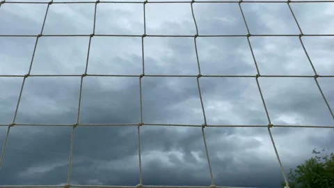 Volleyball net on the background of a cloudy sky. White net, play volleyball Stock Footage 247770187