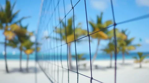 Volleyball net close-up Stock Footage 130985612
