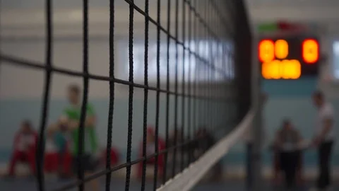 Volleyball net during a match Stock Footage 103119020