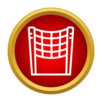 Volleyball net icon in red circle Stock Illustration