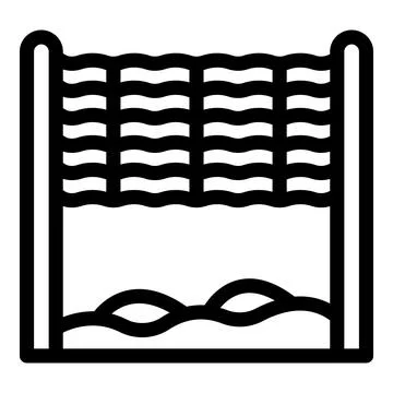 Volleyball net icon on white background Stock Illustration