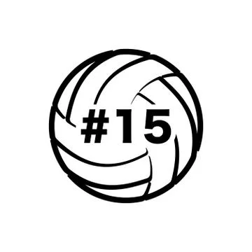 Volleyball with number Stock Illustration
