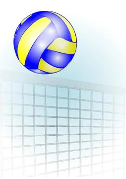 Volleyball over the net Stock Illustration