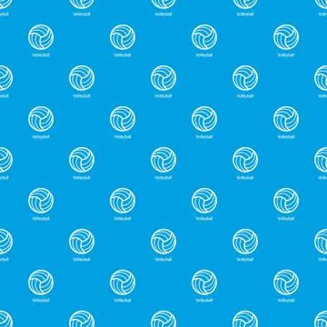 Volleyball pattern vector seamless blue Illustrazione stock