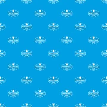 Volleyball pattern vector seamless blue Stock Illustration