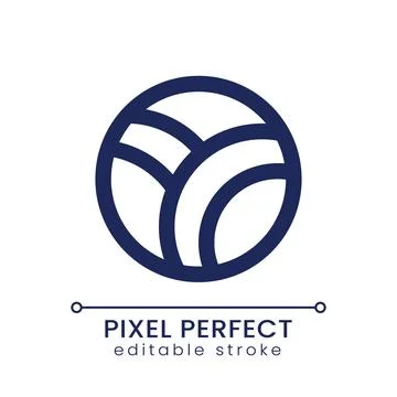 Volleyball pixel perfect linear ui icon イラスト素材