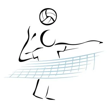 Volleyball player in action Stock Illustration