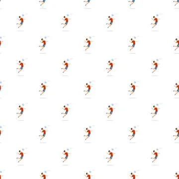 Volleyball player action pattern jumping spiking ball Stock Illustration