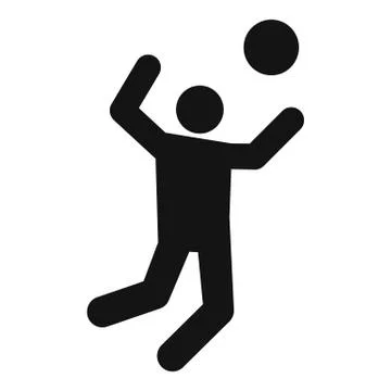 Volleyball player atack icon, simple style Stock Illustration